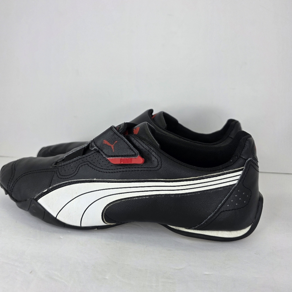 Puma Redon Move Mens Sz 10.5 Shoes Sneakers Low Top Slip On Black White Leather - Picture 2 of 16